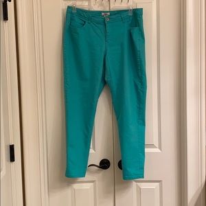 Cato pants 16W lightly worn teal green stretchy